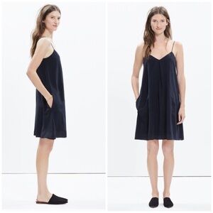 Madewell silk trapeze cami dress with pockets